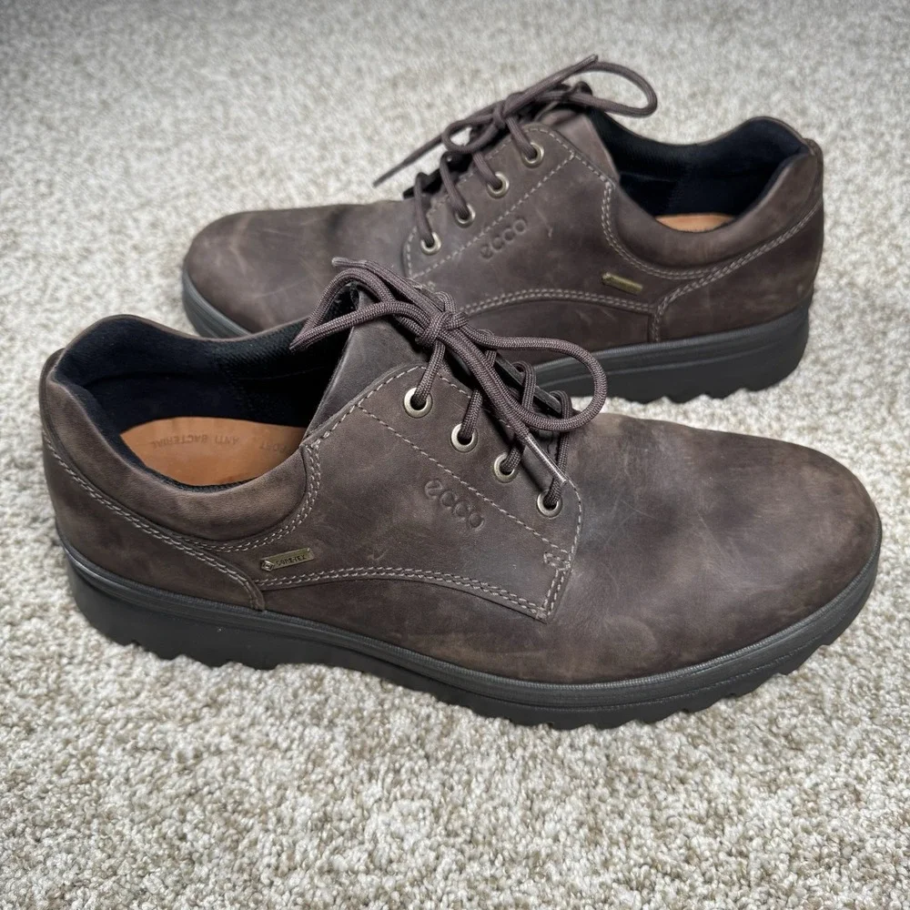 Ecco Mens‎ Size 43 Nubuck Leather Gore-Tex Lace Up Lowtop Shoes